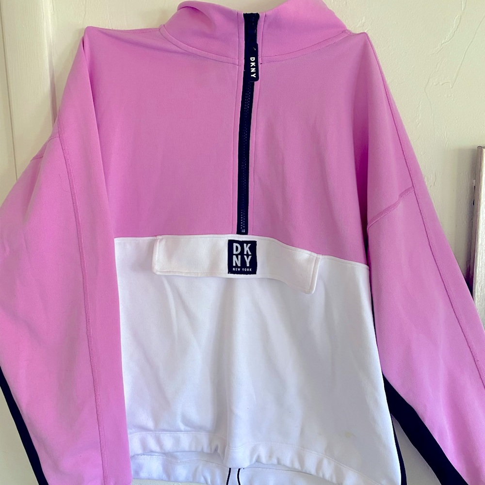 DKNY half zip hoodie, size Large